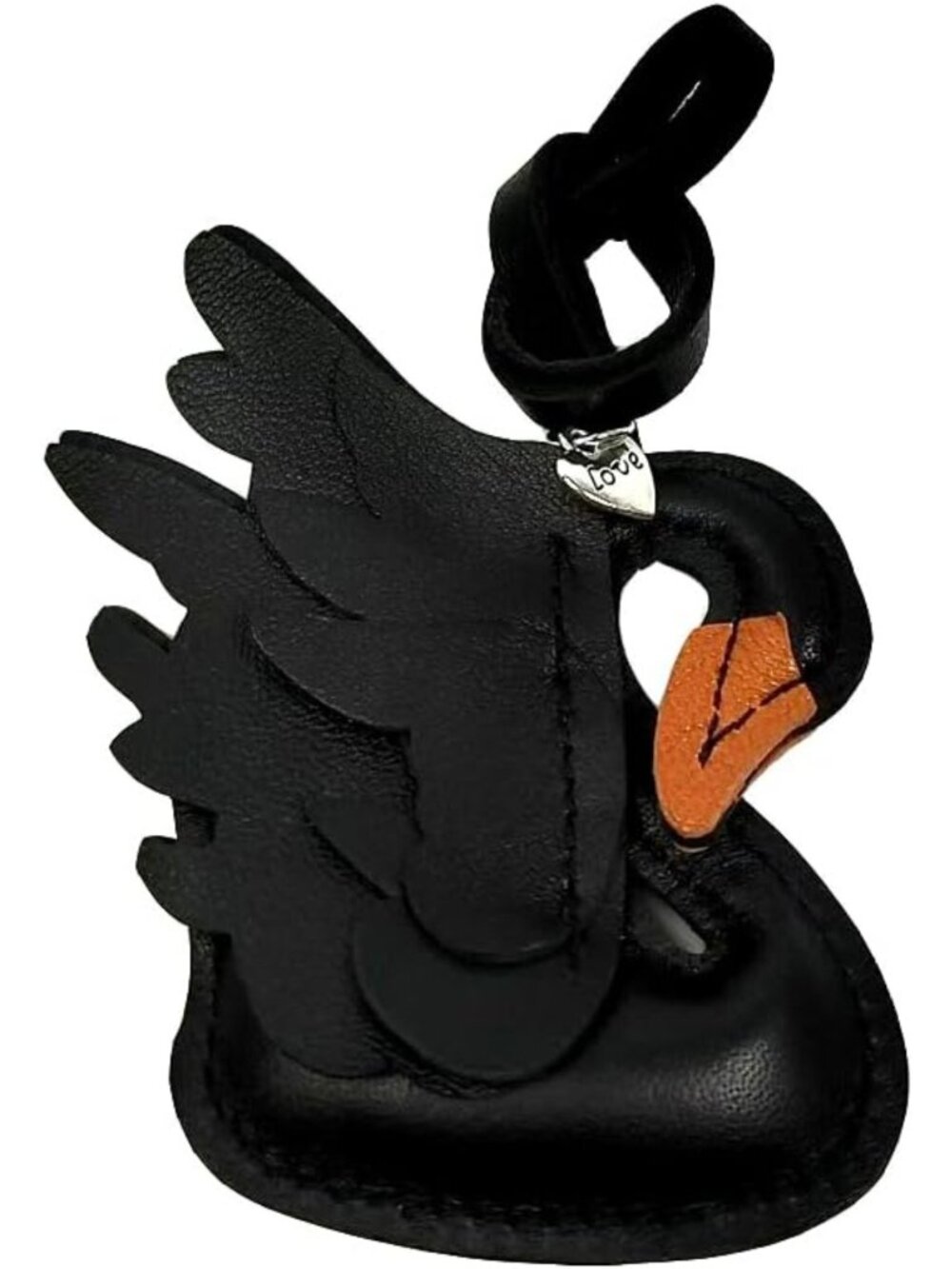 Handcrafted Sheepskin Swan Keychain | Stylish Bag Charm & Car Accessory